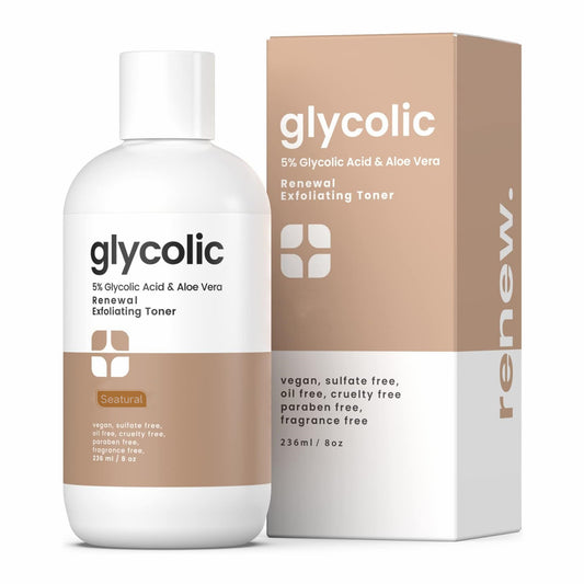 حمض الجليكوليك 5% الساحر: الماء المقشر اللطيف مع خلاصة الصبار والكينوا – سر البشرة الناعمة المضيئة والشابة إلى الأبد!